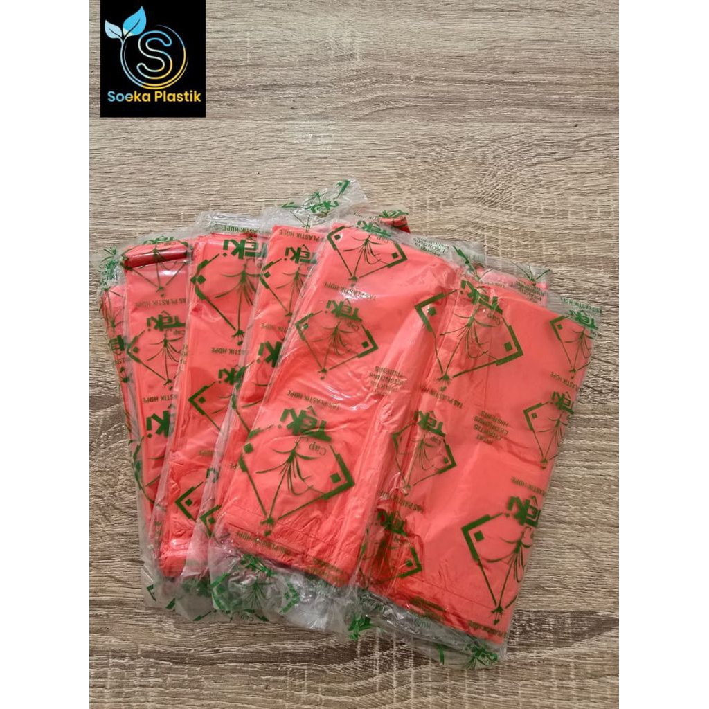 Plastik/Kresek/Kantong Plastik Teki 15x32 Merah