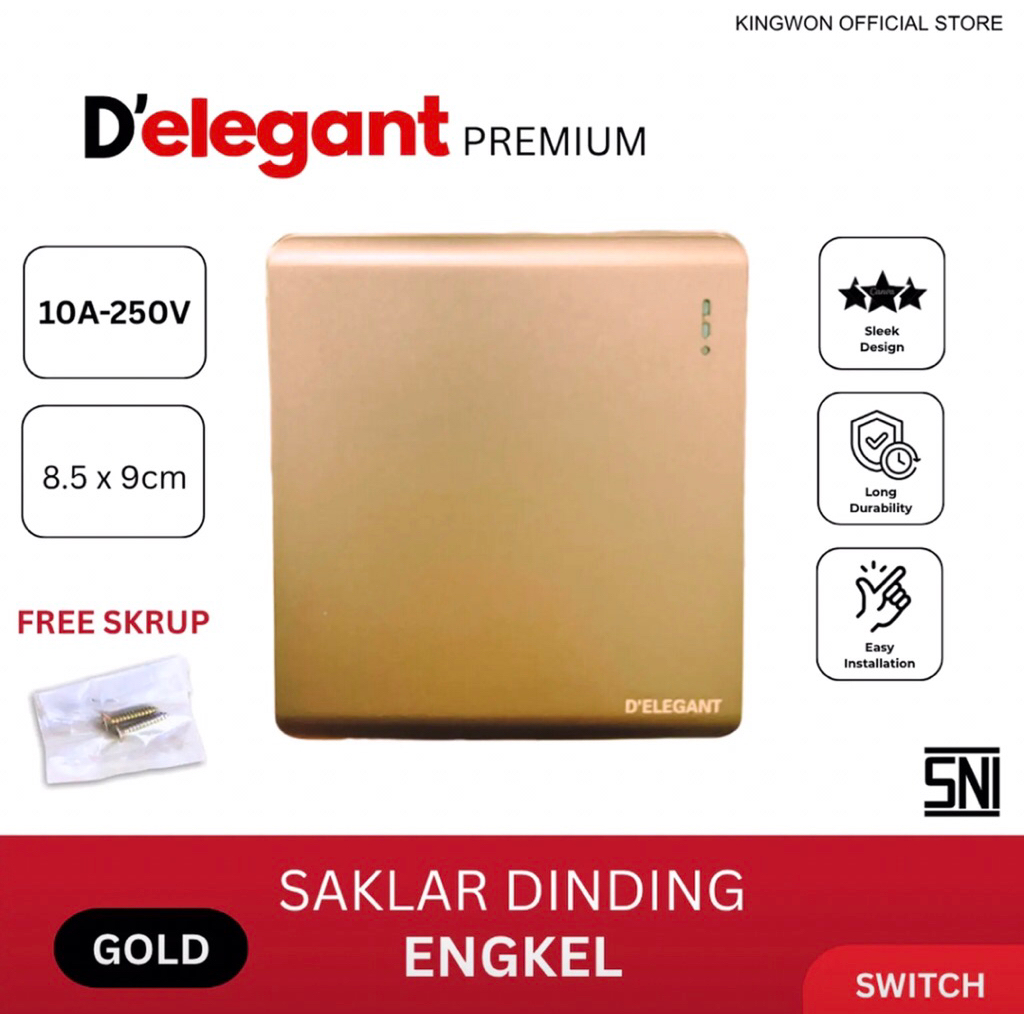 Saklar Lampu Minimalis Inbow Tanam Gold Series IB ENGKEL Sakelar Rumah ELEGANT