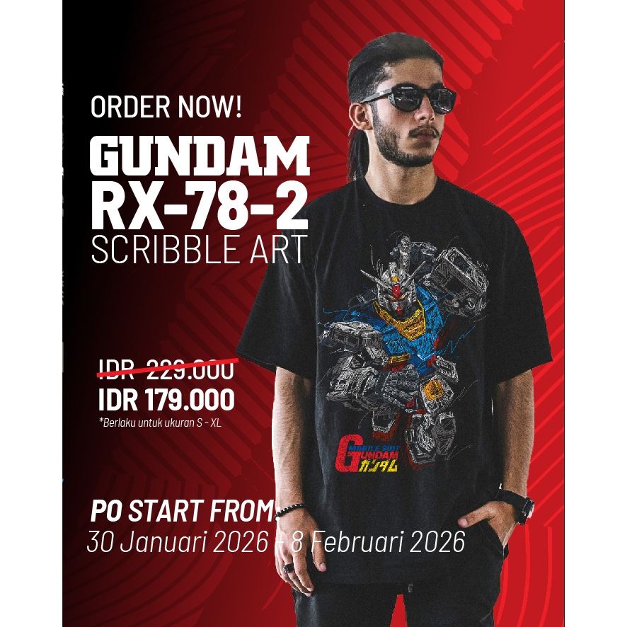 Kaos Hitam Oversized Gundam Scribble RX78-2 part 1