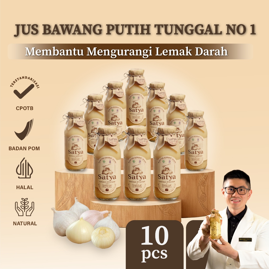 SATYA Natural Juice (PAKET 10 Botol) Jus Bawang Putih Tunggal BPOM TR