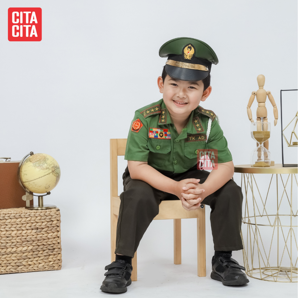 CITA CITA ANAK Baju  Pdh Tni Angkatan Darat Lengan Panjang | Seragam TNI AD Pria |
