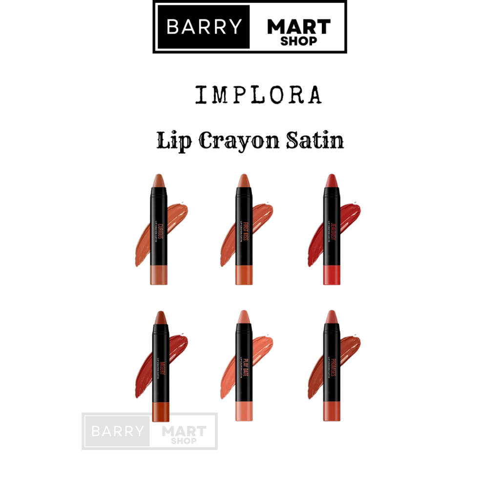 Implora Lip Crayon Satin 3,5 gr | Lipstik Ringan | Gloss Satin Finish
