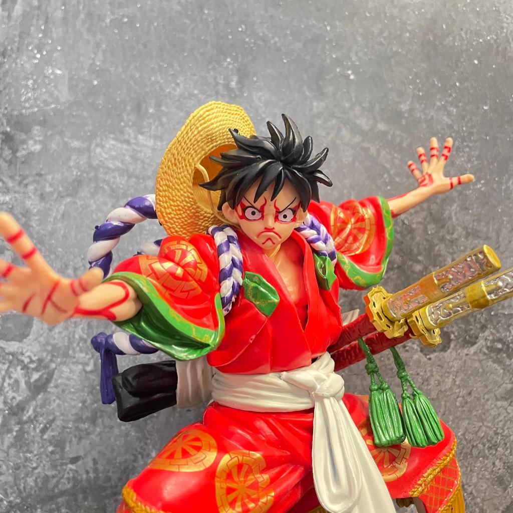 one piece luffy wano kabuki 19cm - koleksi dan pajangan hadiah ulang tahun