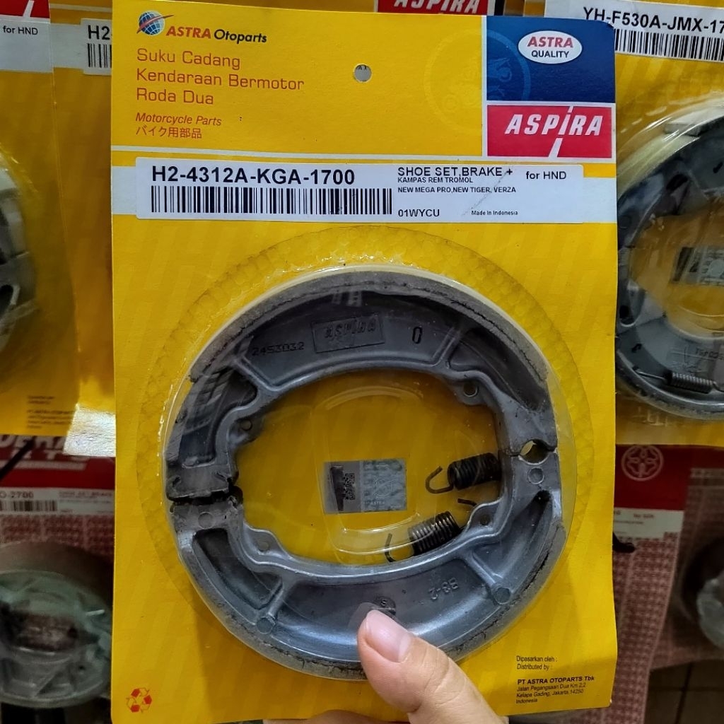 100%Original COD Kampas Rem Belakang Tromo+Perl ASPIRA KGA