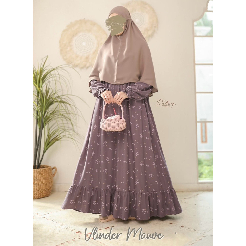 PRELOVED Vlinder Mauve Nightgown size L Gamis Ditsy