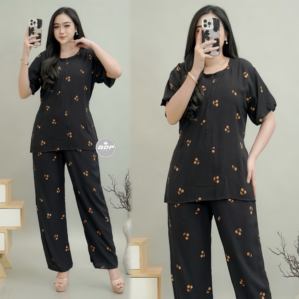 Dianputri - Setelan Piyama Baju Tidur Arab | Piyama Arab Resleting Depan | One Set Rayon