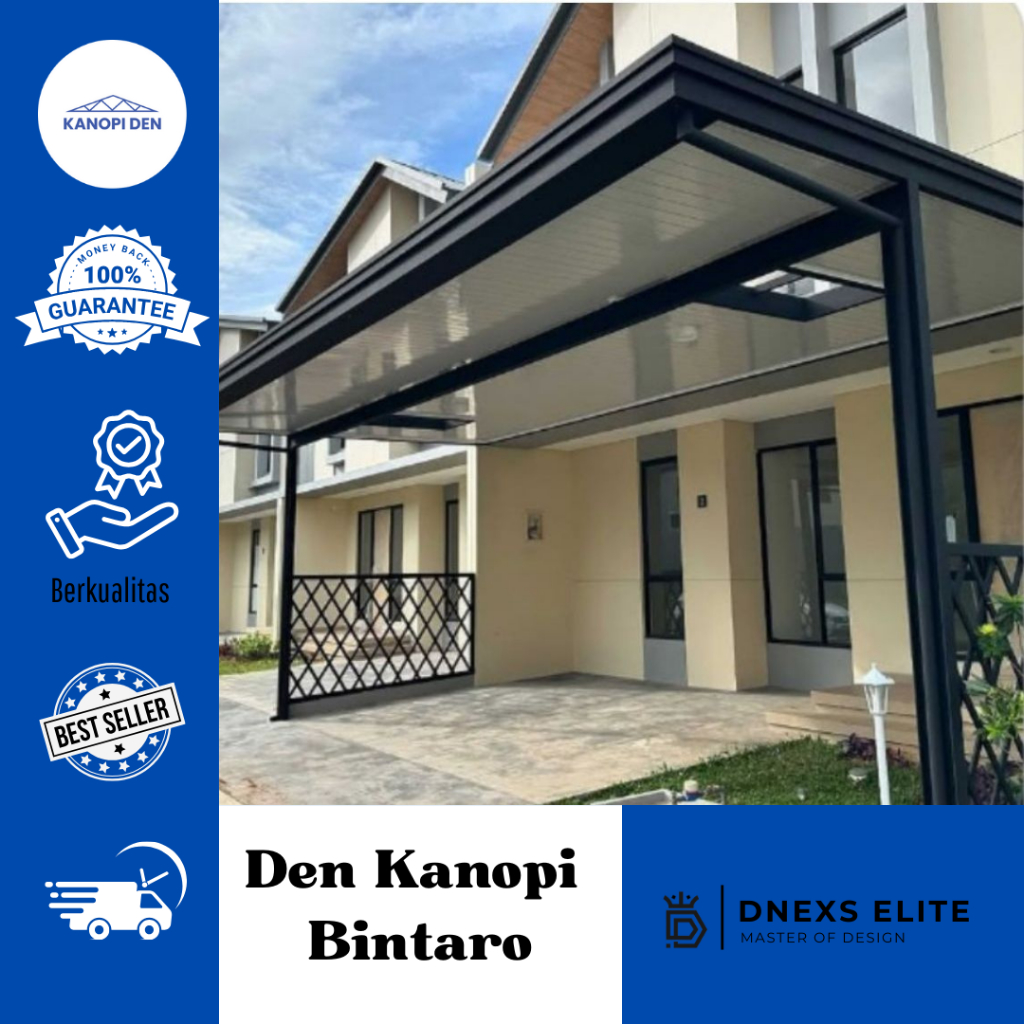 Kanopi Plafon PVC Putih Polos / Atap Alderon / Rangka Hollow Galvanis