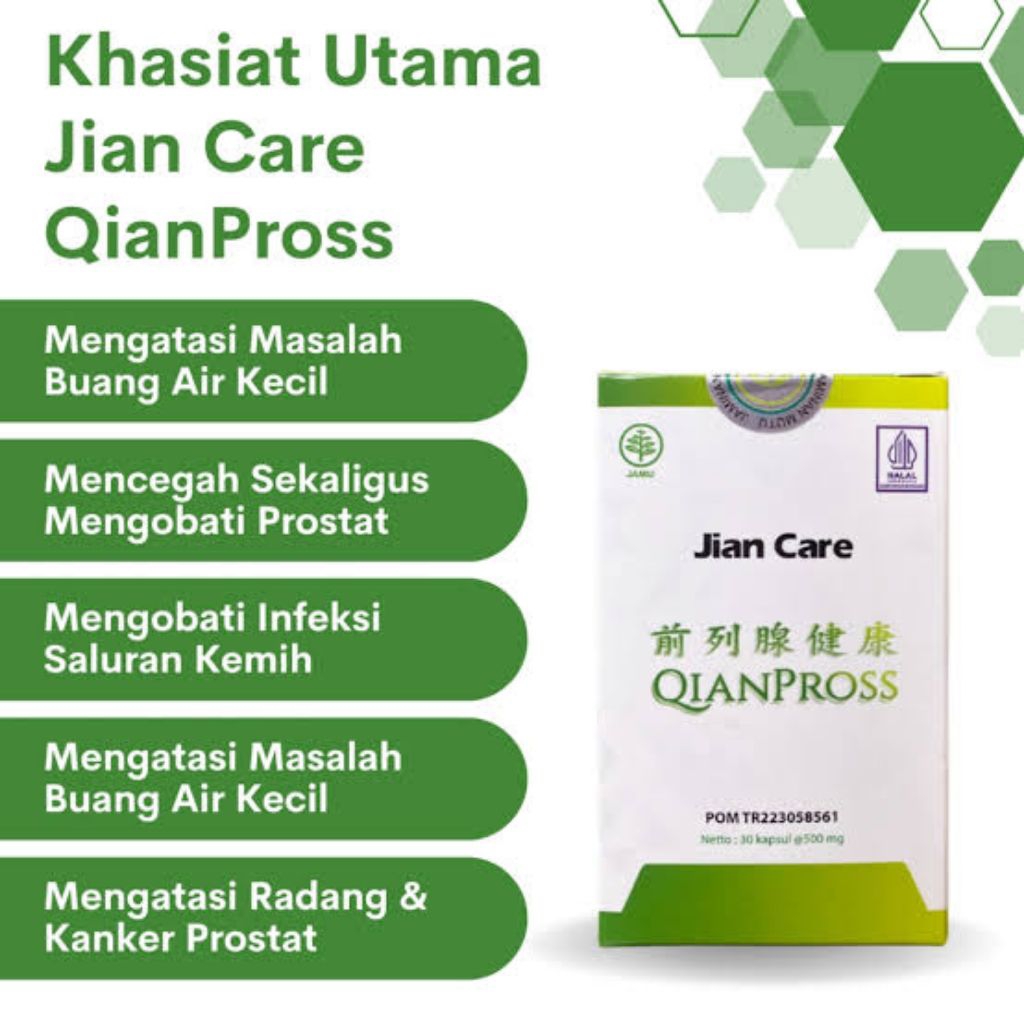 JIANCARE QIANPROSS - Solusi Masalah Buang Air Kecil,Meredakan Prostat Terdaftar BPOM