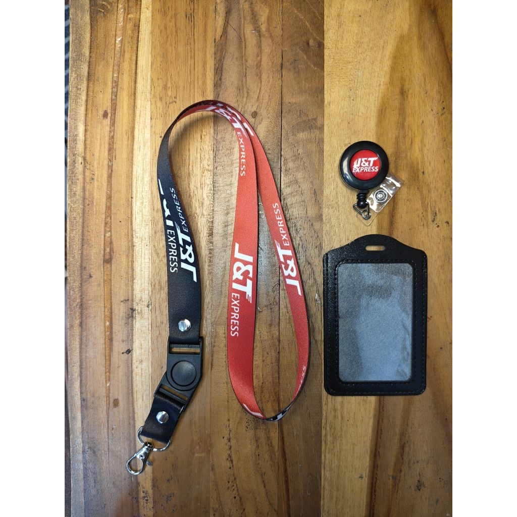 LANYARD/TALI ID CATD JNT / LANYARD J&T / SATU SET PAKET LENGKAP LANYARD JNT PREMIUM