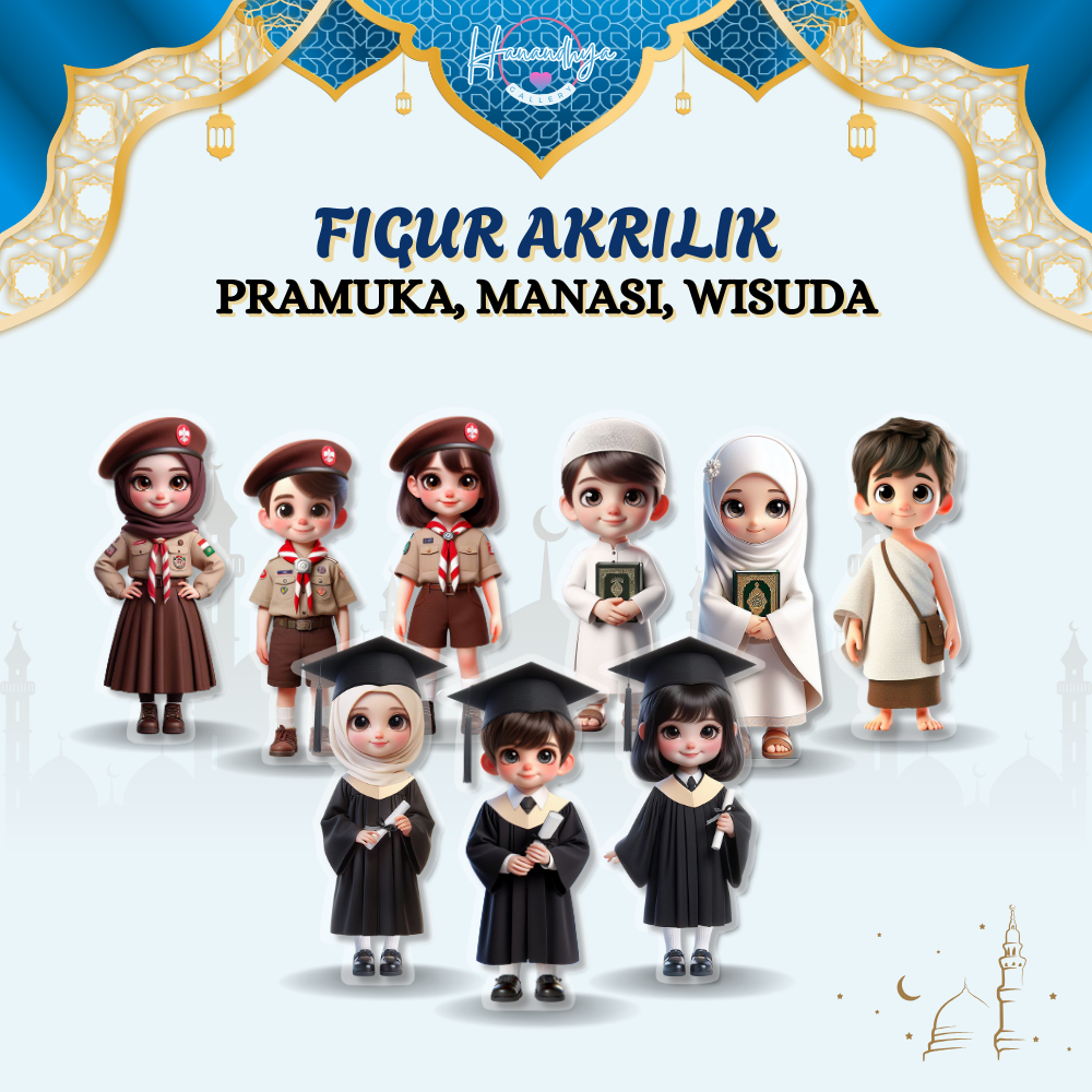 PIALA AKRILIK TANPA TATAKAN, PRAMUKA, WISUDA, MUSLIM, FIGUR PIALA, TAMBAHAN PIALA UNTUK KENANG KENAN