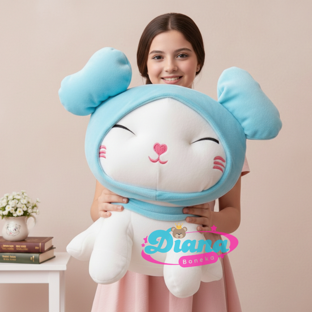 Boneka Lucu Kucing Cat Bee Jumbo 50cm Bahan Premium Import
