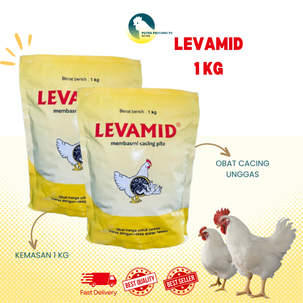 LEVAMID 1KG Obat Cacing Hati pada Ayam dari Medion