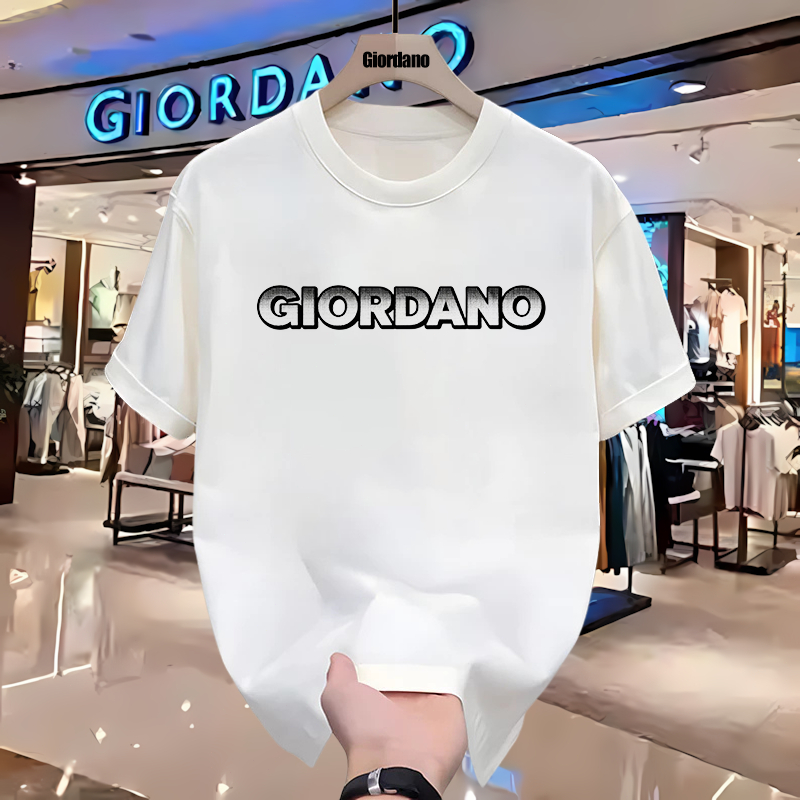 [100% Original] Giordano T Shirt Pria Cotton Combed Lengan Pendek Desain Graphic