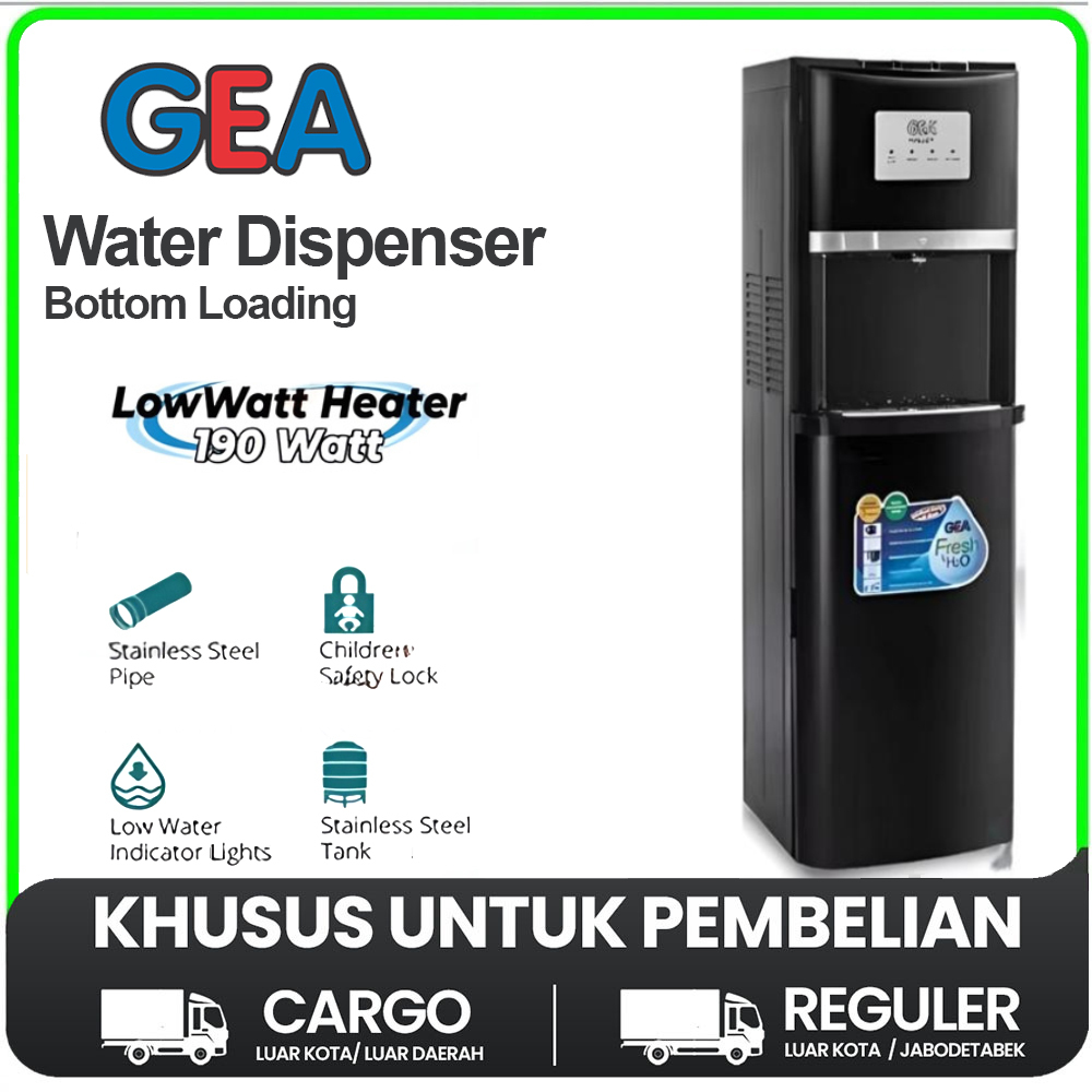 [KHUSUS CARGO] DISPENSER GEA GALON BAWAH GEA HALLEY Panas Dingin Biasa - Mesin Kompresor