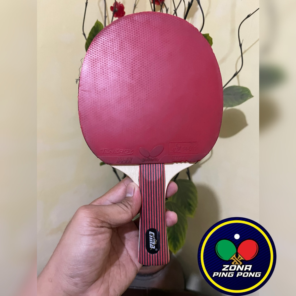 Bet Pingpong Sepaket Kayu Jima Karet Butterfly Tenergy 64FX Dan TSP Rise Secon Bekas
