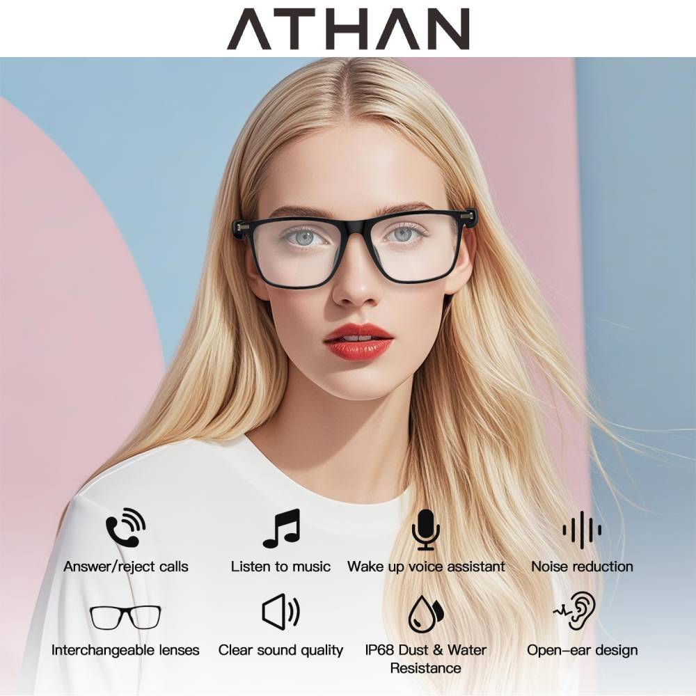 ATHAN M01 Kacamata Pintar Smart Sun Glasses Pria Wanita Unisex Gentle Earphone Headset Bluetooth Ant