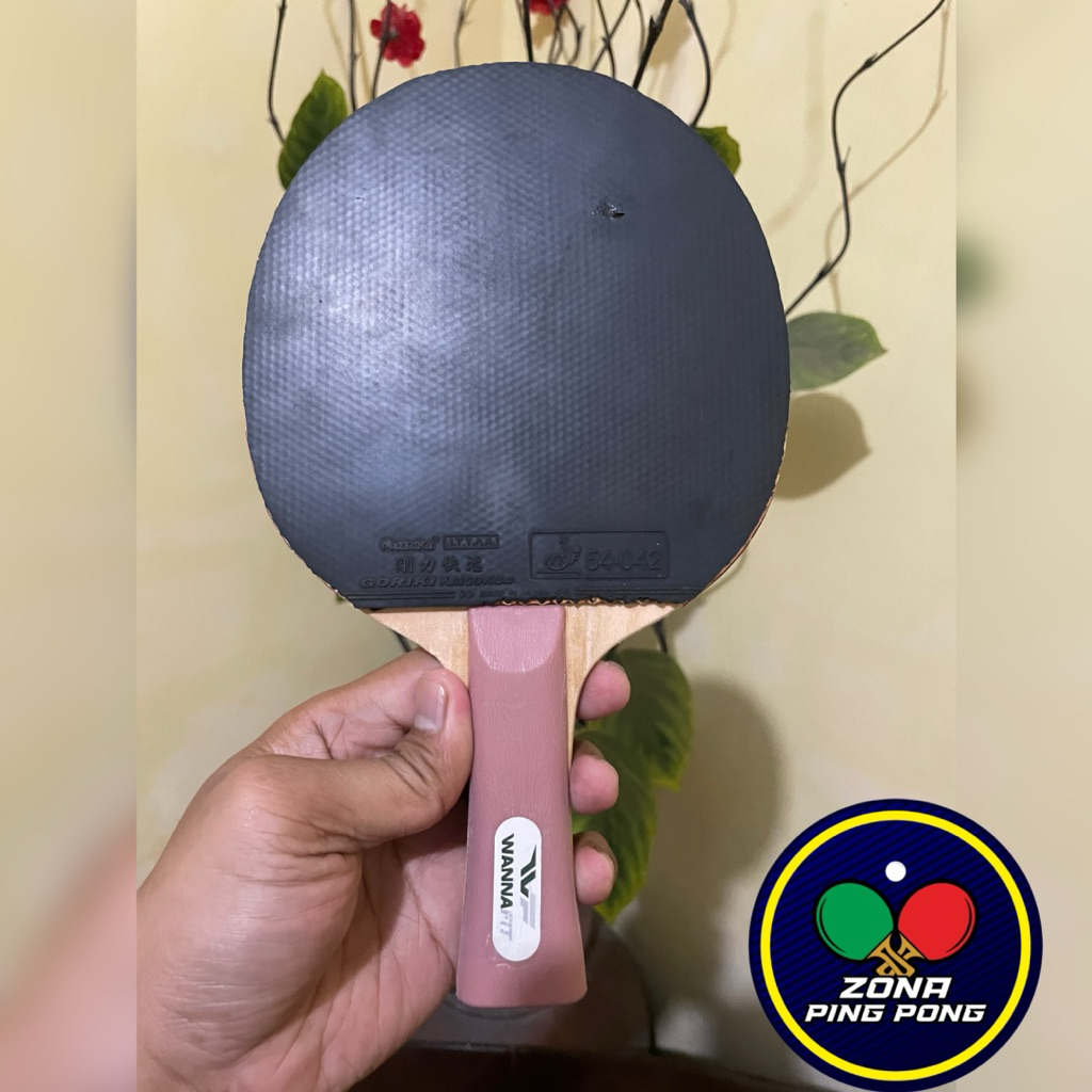 Bet Pingpong Sepaket Kayu Wannafit Karet Nittaku Goriki Kaisoku Dan Nittaku Factive Secon Bekas