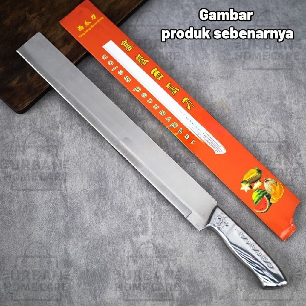 Pisau Buah Stainless Steel Anti Karat Panjang Piso Semangka Pisau Pemotong Serbaguna