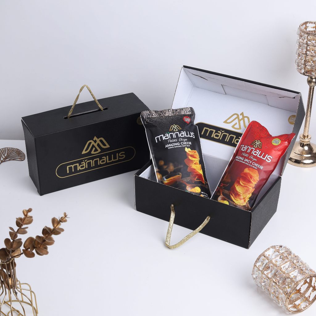 Mannaws Potato Chips Snack Keripik Kentang Premium Crispy - Paket Hampers Personal 2