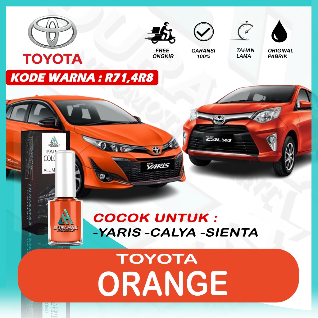 CAT OLES  TOYOTA ORANGE METALLIC YARIS SIENTA CALYA