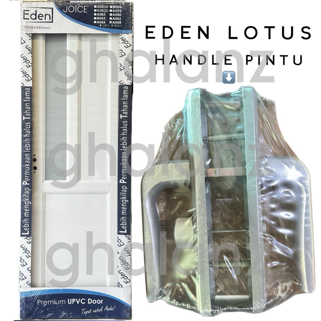 Pintu Kamar Mandi UPVC EDEN Lotus A068 / Pintu Kamar Mandi UPVC Kaca Atas / Pintu Kamar Mandi Kekini