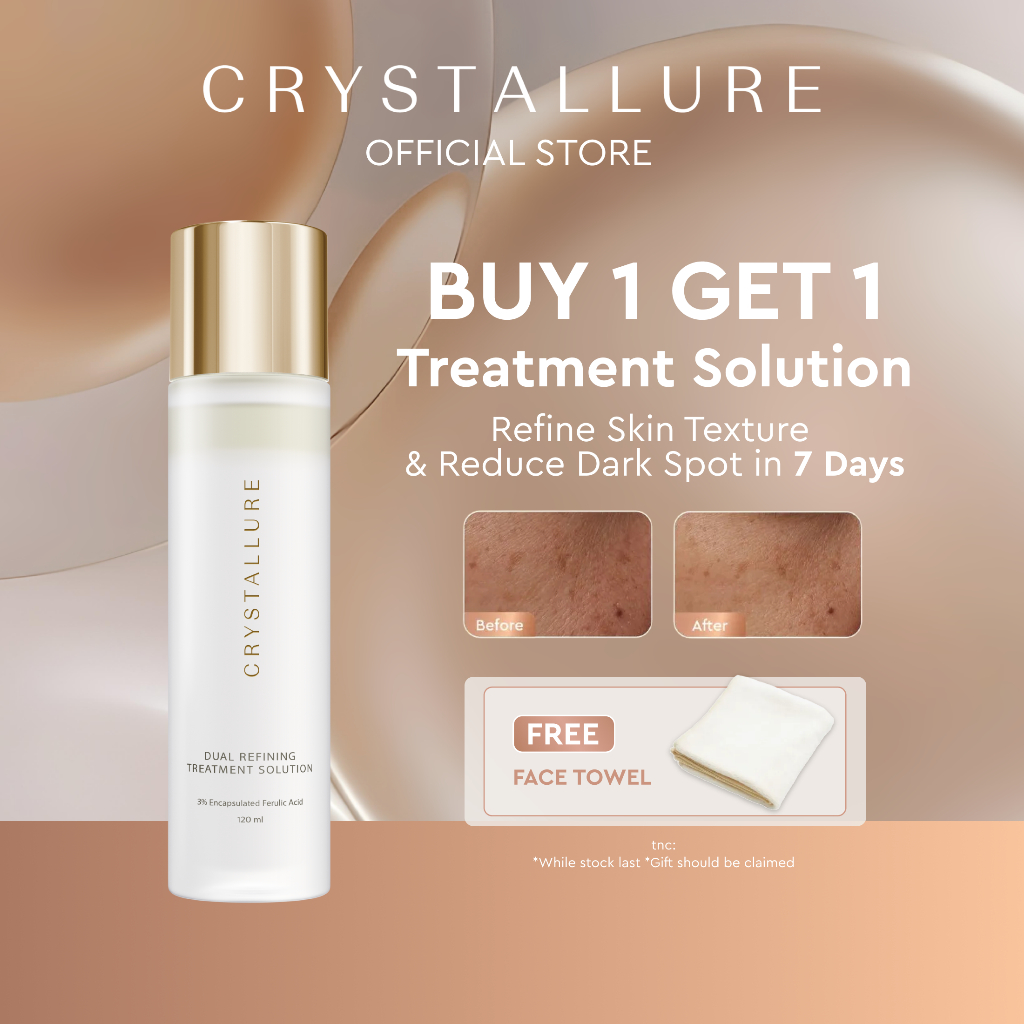 Crystallure Dual Refining Treatment Solution 120 ml - Hydrating Toner untuk Eksfoliasi Wajah Kulit S