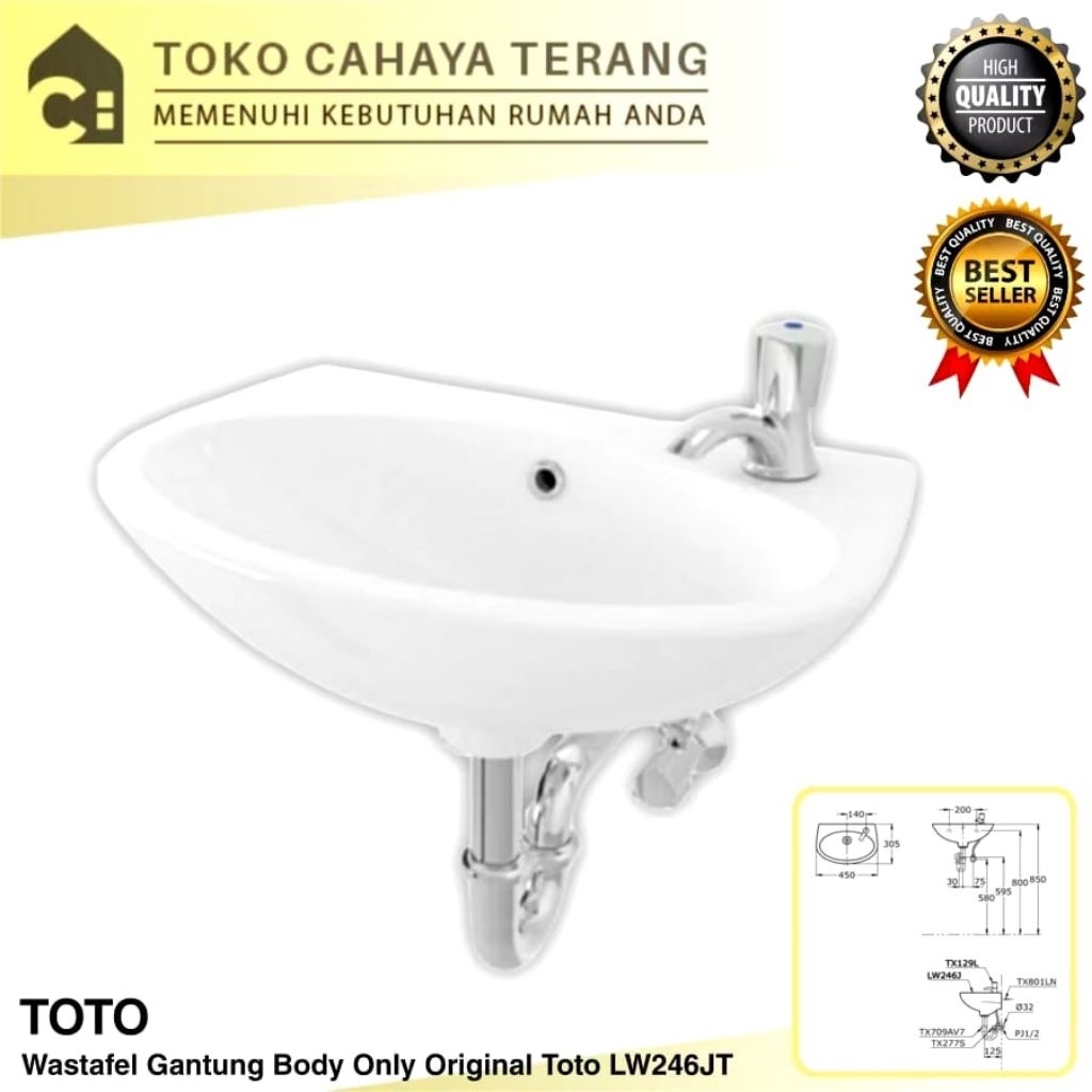 Wastafel Gantung Toto LW246J Body Only / Wastafel Original Toto