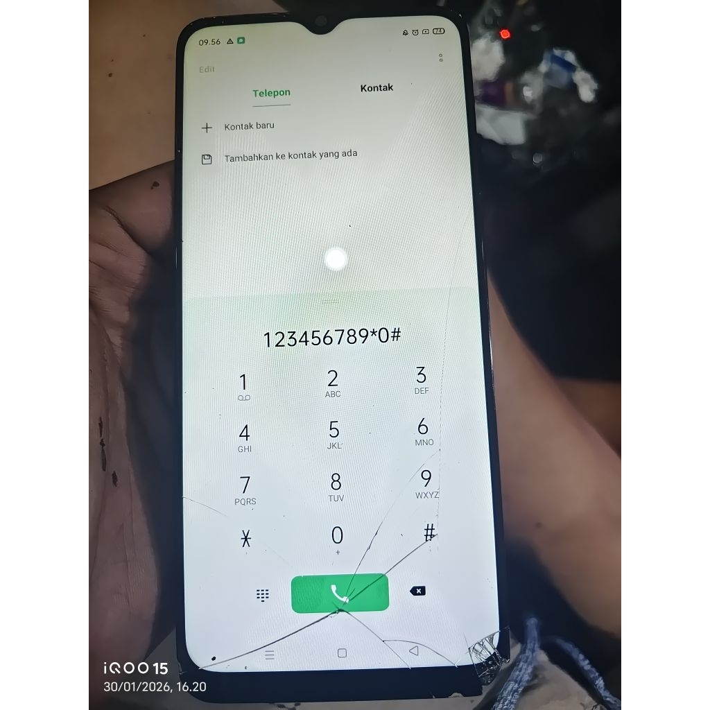 LCD Oppo A15 / A15s Original Copotan Minus Kaca Retak