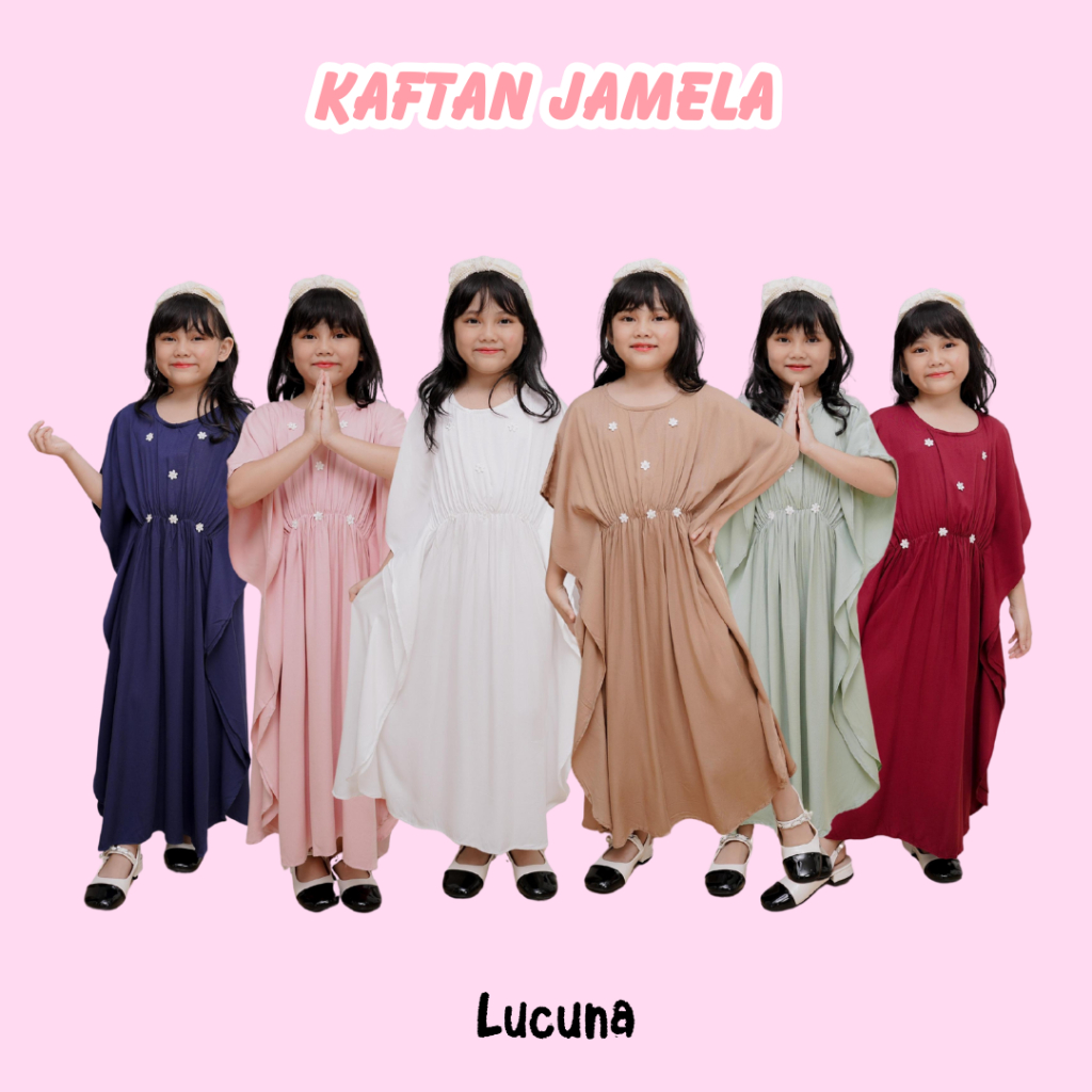 Lucuna Jamela - Kaftan Anak Perempuan [Size 2-10 Thn] Baju Muslim Cewek