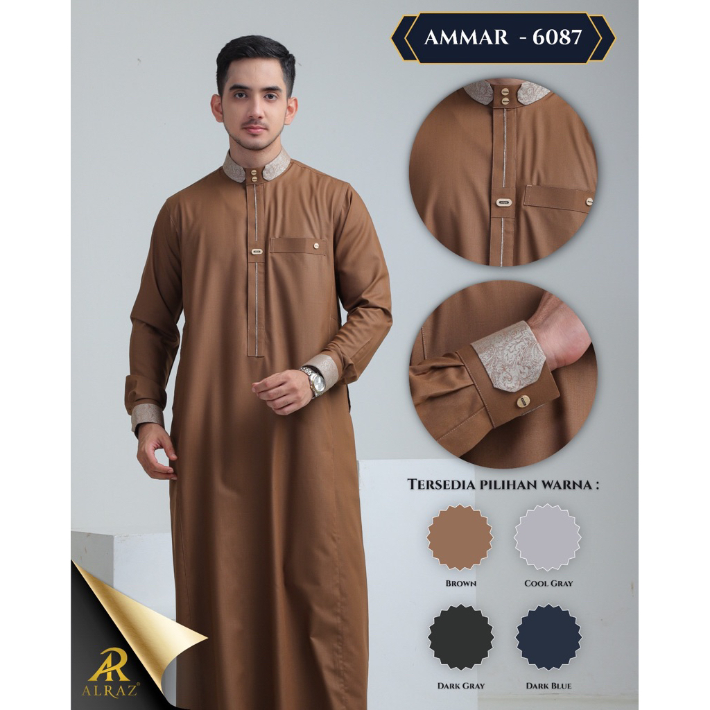 ALRAZ Thobe Dewasa Fancy Ammar 6087A