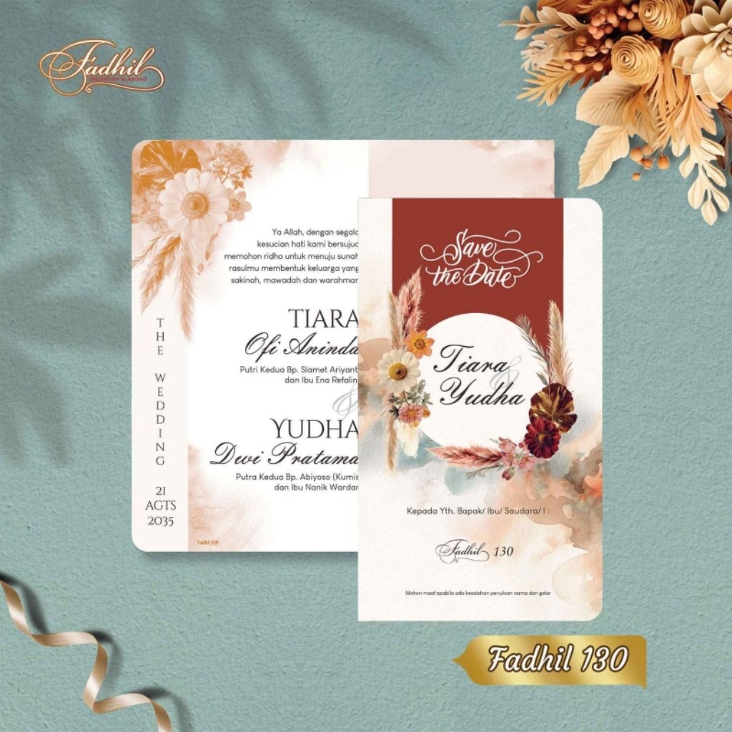 Cetak Undangan Blanko Fadhil 130 | Cetak Undangan Blanko Murah | Cetak Undangan Elegan | Cetak Undan
