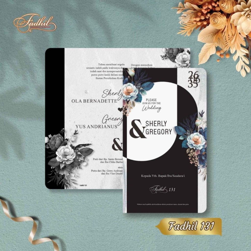 Cetak Undangan Blanko Fadhil 131 | Cetak Undangan Blanko Murah | Cetak Undangan Elegan | Cetak Undan