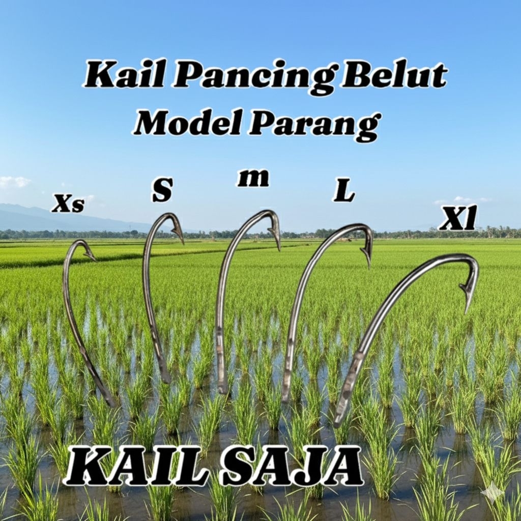 kail pancing belut anti karat bahan baja putih super kiat
