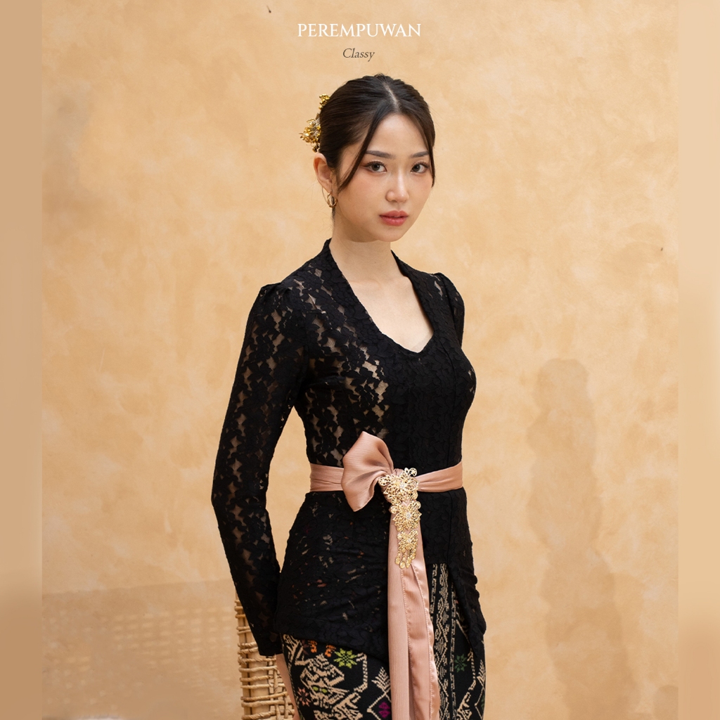 PEREMPUWAN Atasan Kebaya Kutu baru Bali Putih Hitam Polos Bridesmaid Wisuda Kondangan Modern Terbaru