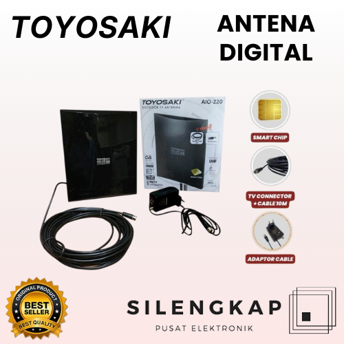 [100% ORIGINAL] ANTENA TV DIGITAL TOYOSAKI INDOOR OUTDOOR AIO-220 DVB T2 / SET TOP BOX STB