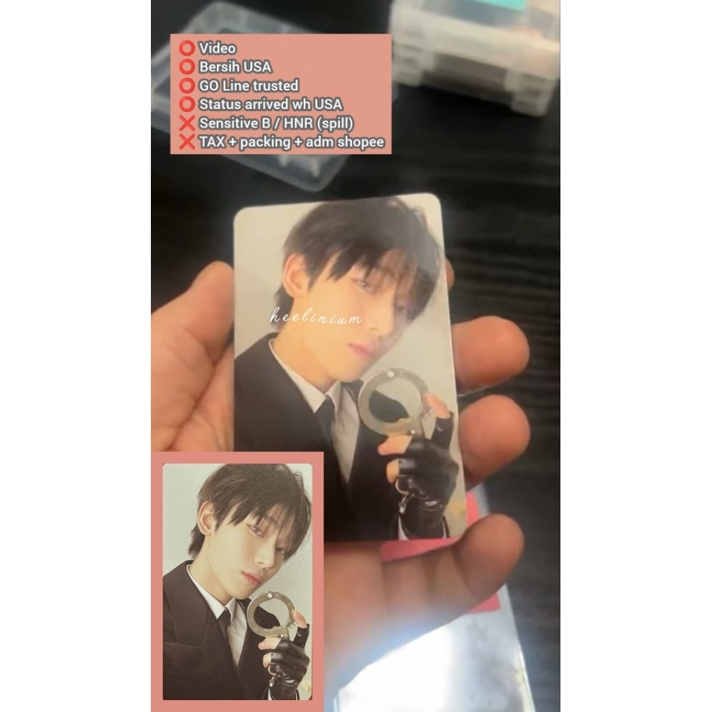 [BACA DESK] ENHYPEN SUNOO DESIRE UNLEASH TARGET BORGOL EXCLUSIVE USA PHOTOCARD PC