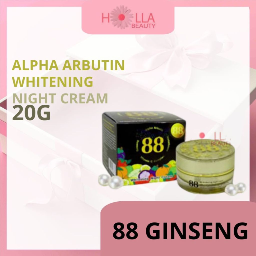 CREAM 88 GINSENG ALPHA ARBUTIN GLUTATHIONE VITAMIN C COMPLEX WHITENING NIGHT CREAM 20GR / CREAM PEMU