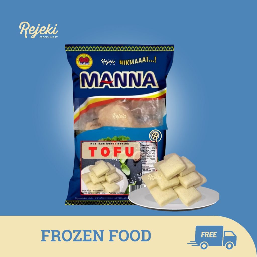 Manna Fish Tofu Fish Cake 500gr - Rejeki Frozen Mart