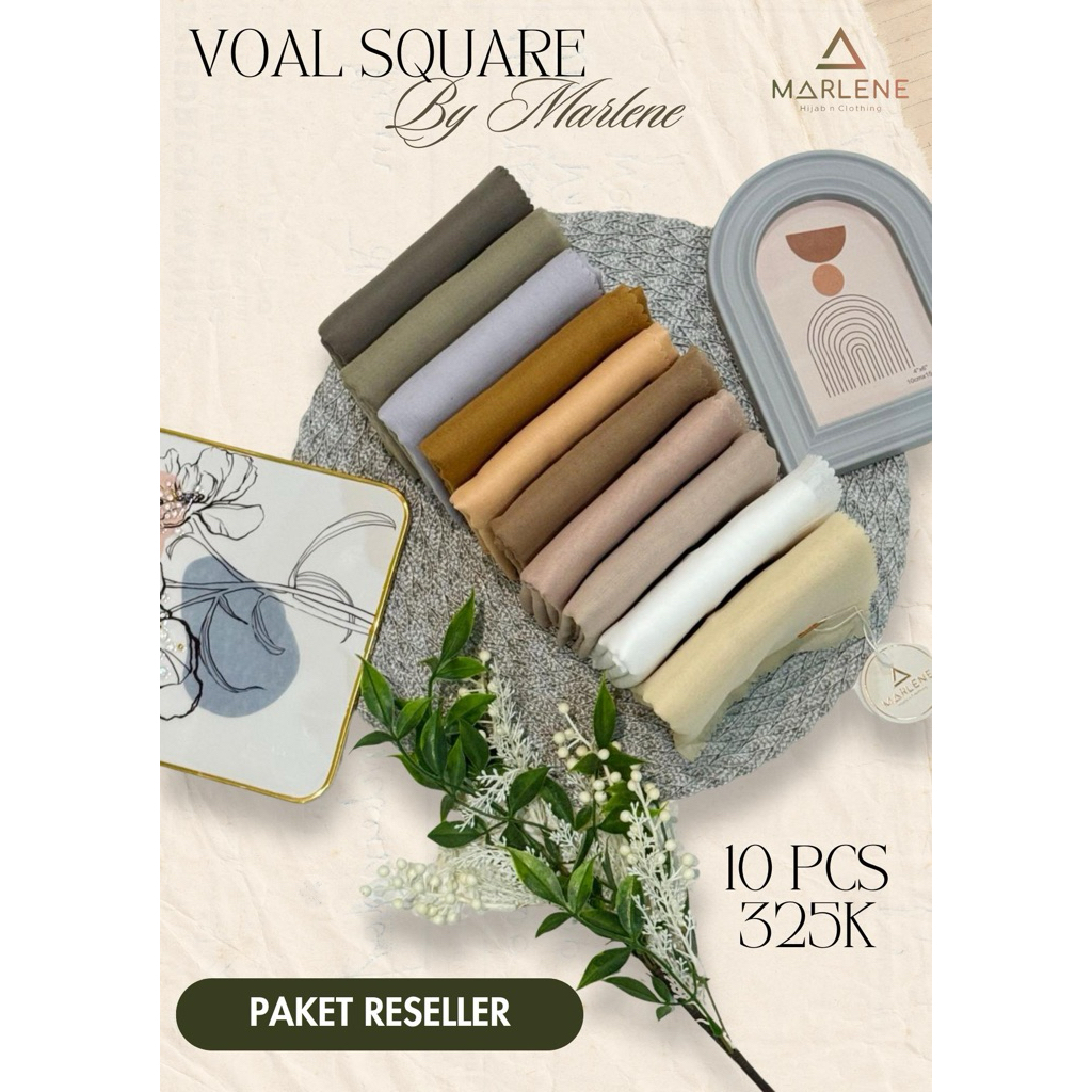 Marlene - Hijab Segi empat Voal Square Polos (Paket Reseller)