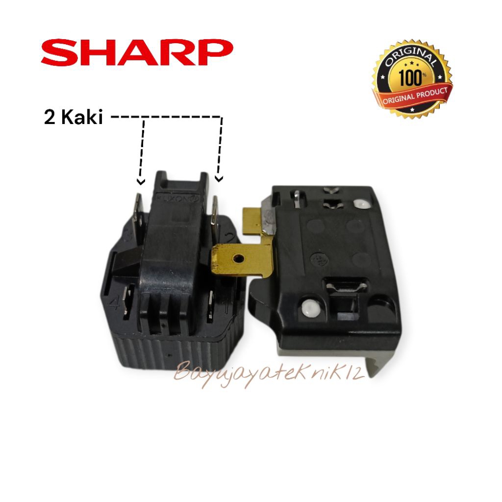 RELAY - Rilay PTC Overload Freezer Rak Frizer Es SHARP Original | Relay 2 kaki Overload 739NFBYY