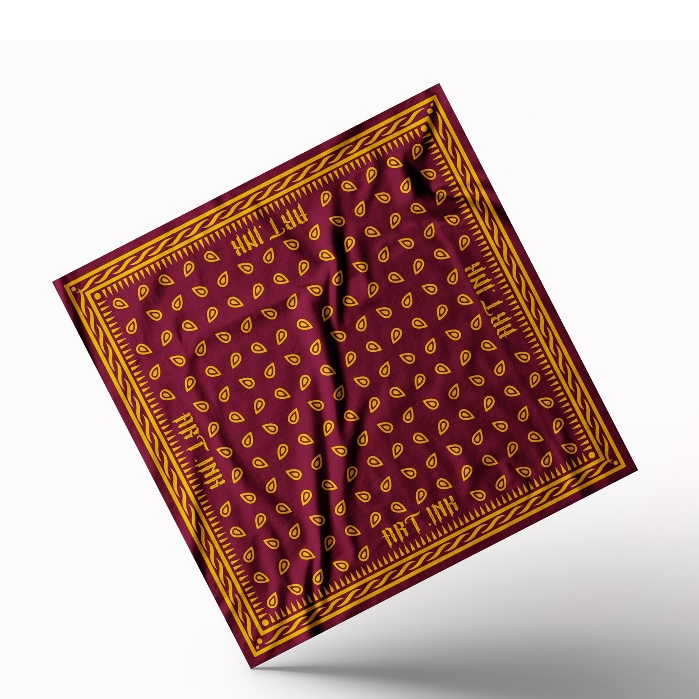 GLORIUSS - Bandana Slayer Scarf Paisley Motif Korea Jepang - GOLDEN TEARDROP