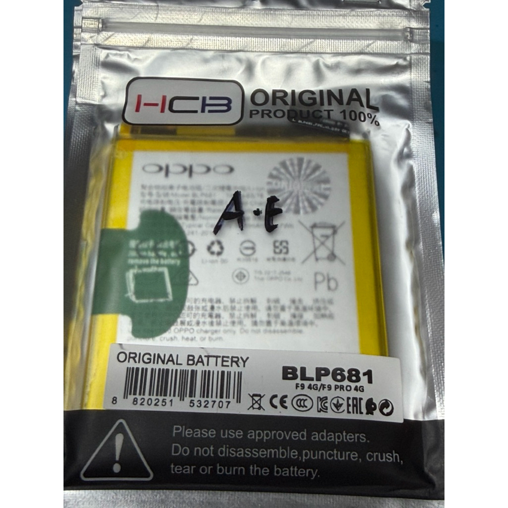 BATERAI HP HCB OPPO F9 F9 PRO BLP681 ORIGINAL 100%