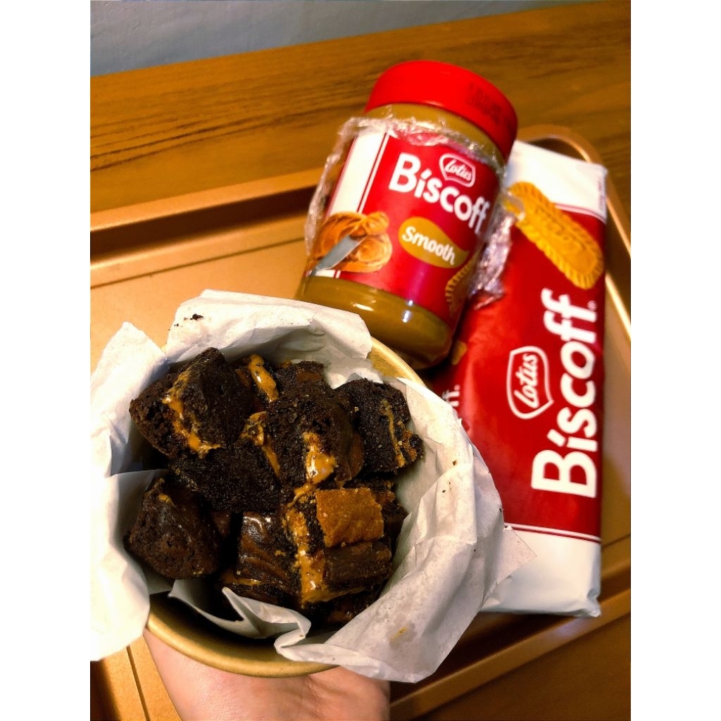Brownies Lotus Biscoff 12 oz Cup | Brownies Bites Coklat Lumer