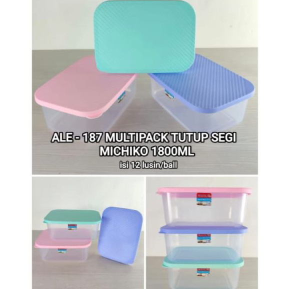 Toples Michiko Multipack Alexish 1800 ml toples kontener plastik box kontener kue / Food Box 1800ml