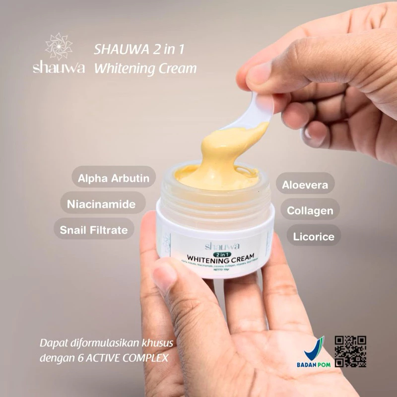 SHAUWA Cream  Wajah 2 in 1 Original | Pemutih, Glowing & Hilangkan Flek