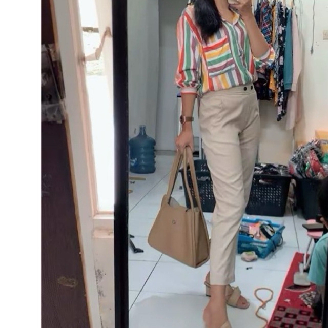 kemeja salur nevada sale/kemeja salur rayon/kemeja rayon/kemeja salur cewek