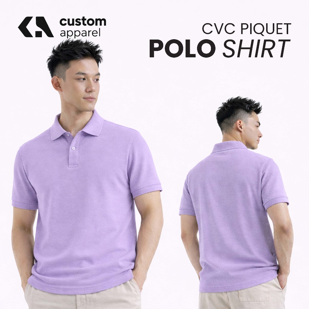 Ungu Muda Polo Shirt Pria Kaos Kerah Premium Cotton Pique | Kaos Polo Pria Premium