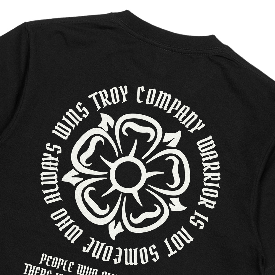 Troy Company Tshirt Black Right And Wrong - Kaos Lengan Pendek Kaos Hitam MTD 3146
