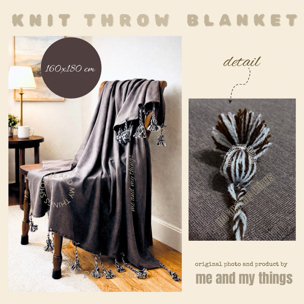 Selimut Sofa Polos / Throw Blanket / Selimut Dekorasi / Selimut Dewasa / Selimut Traveling / Cover S