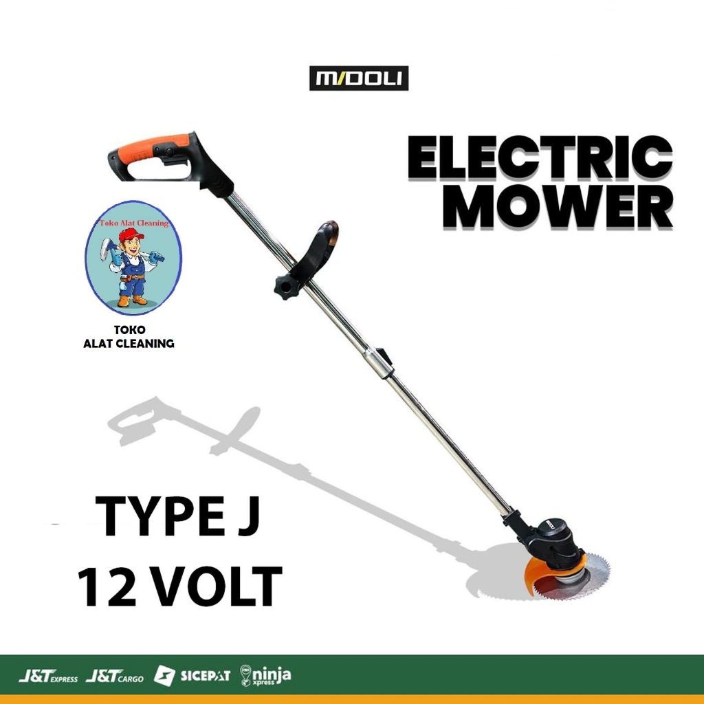 Mesin Potong Rumput Listrik Mower Type J 12V dengan Baterai Merk Midoli